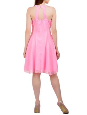 pink georgette fit & flare dress - 14070128 - Standard Image - 3