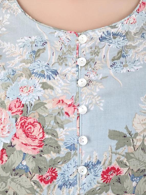 flared floral kurta - 14077079 - Zoom Image - 4