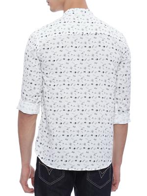 white cotton printed kurta - 14077331 - Standard Image - 3