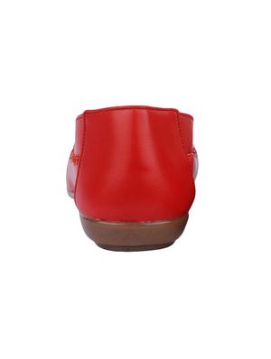 red faux leather slip on loafers - 14078825 - Standard Image - 3