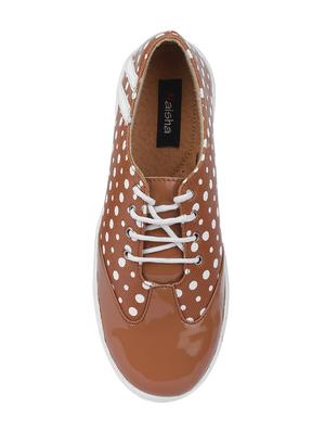 tan faux leather plimsolls sneakers - 14078866 - Standard Image - 4