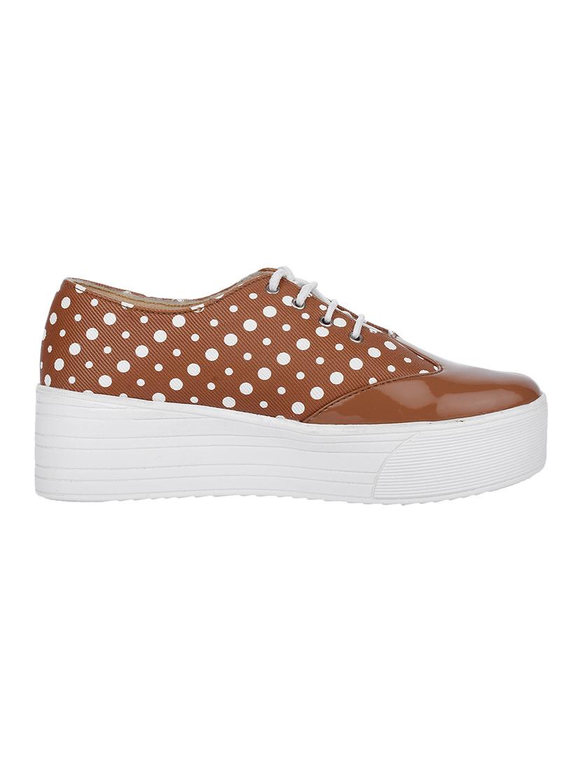 tan faux leather plimsolls sneakers - 14078866 - Zoom Image - 2