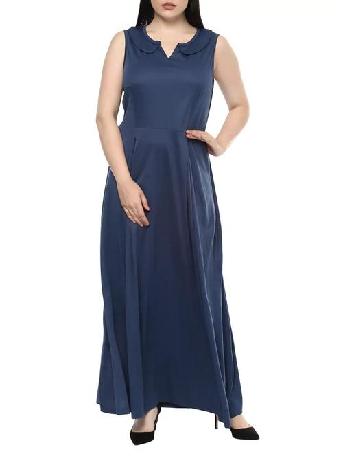 blue jersey plus dress - 14081031 - Standard Image - 1