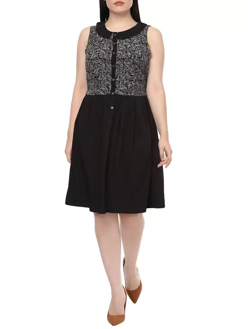 peter pan collar floral flared dress - 14081035 - Zoom Image - 1