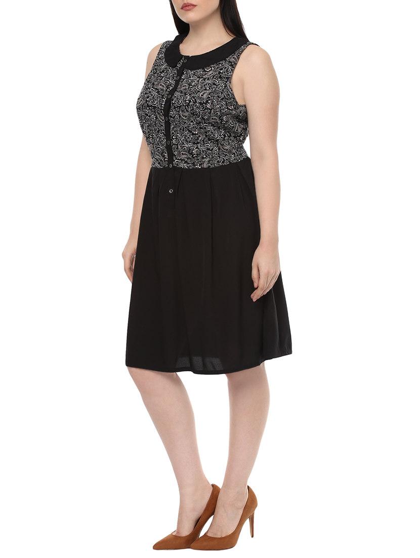 peter pan collar floral flared dress - 14081035 - Zoom Image - 2
