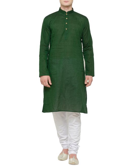 green cotton ethnic wear set - 14081111 - Standard Image - 1
