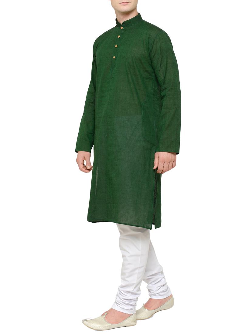 green cotton ethnic wear set - 14081111 - Zoom Image - 2