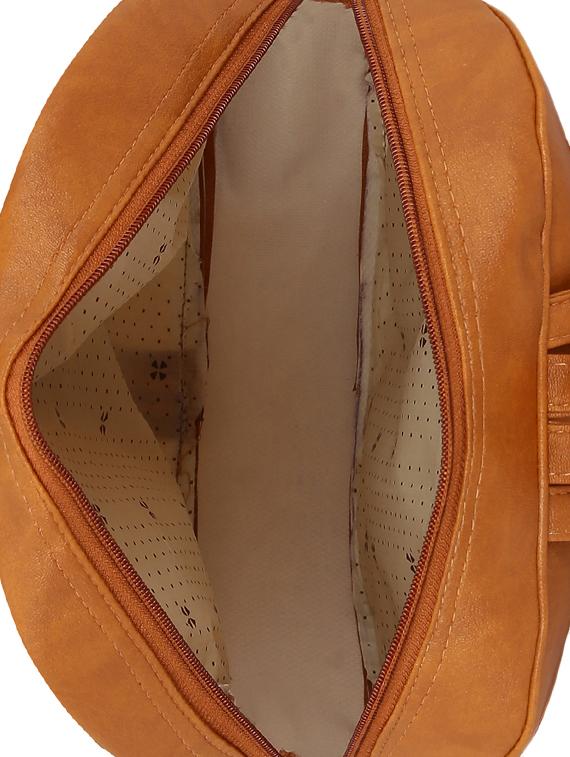 tan leatherette fashion backpack - 14082325 - Zoom Image - 3