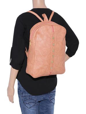 pink leatherette fashion backpack - 14082327 - Standard Image - 5