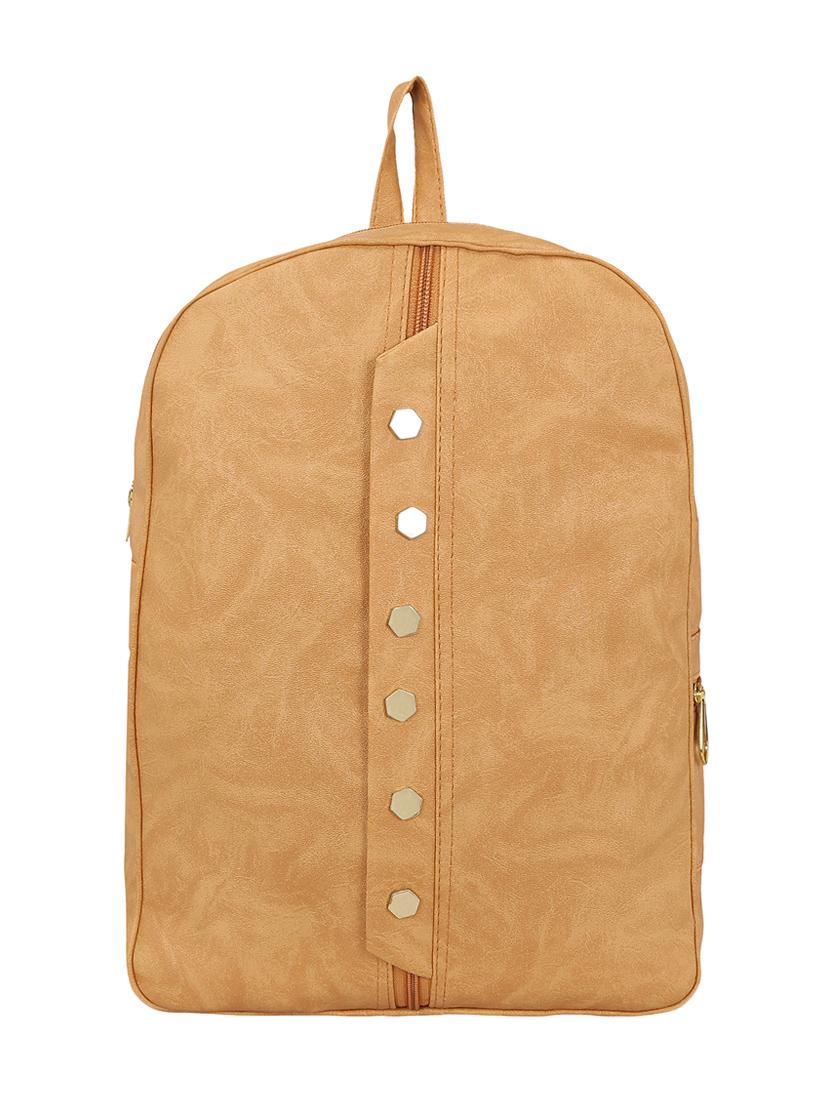 beige leatherette  fashion backpack