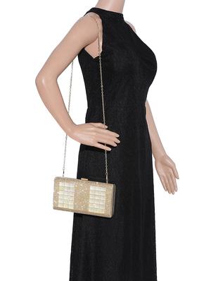 gold metal clutch - 14082331 - Standard Image - 5