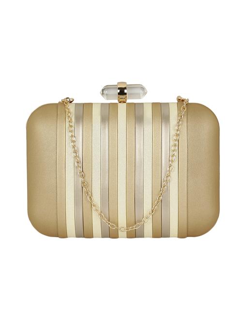 gold metal box clutch - 14082333 -  Standard Image - 0