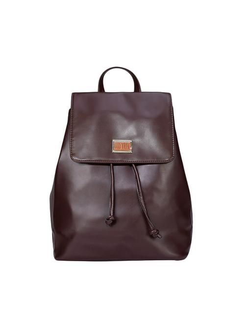 brown leatherette fashion backpack - 14082845 - Standard Image - 1