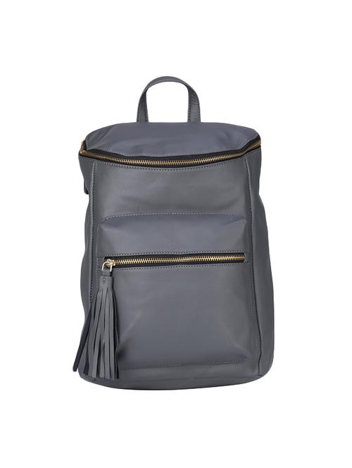 grey leatherette fashion backpack - 14082847 - Standard Image - 1