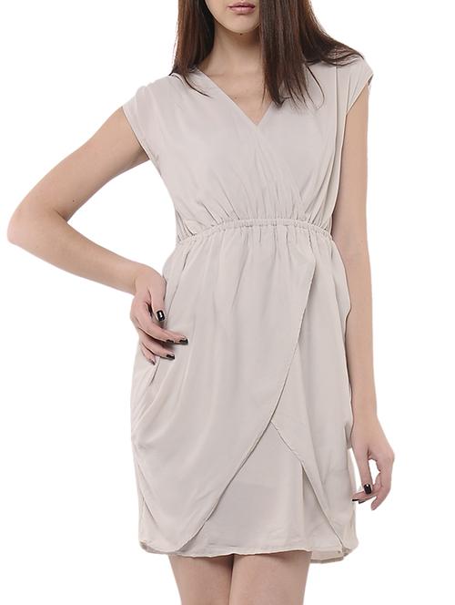 beige solid dress - 14083170 - Standard Image - 1