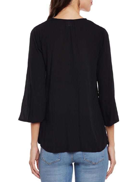 tie up neck embroidered top - 14084442 - Zoom Image - 3