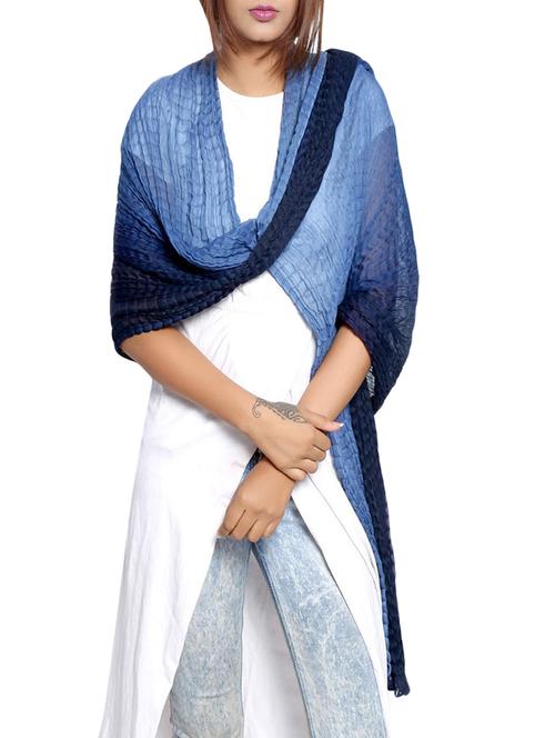 navy blue chiffon scarf - 14085917 - Standard Image - 1