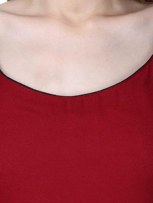 maroon viscose straight kurta - 14087116 - Standard Image - 4