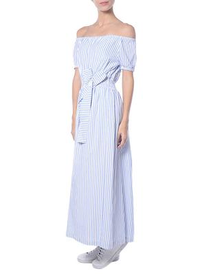 striped blue cotton maxi dress - 14087437 - Standard Image - 2