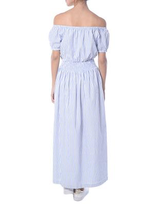 striped blue cotton maxi dress - 14087437 - Standard Image - 3