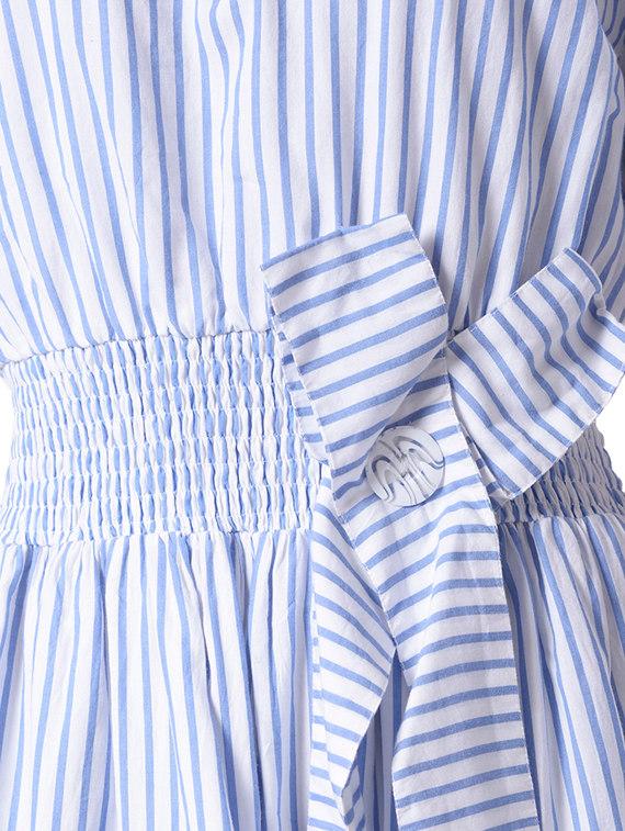 striped blue cotton maxi dress - 14087437 - Zoom Image - 4