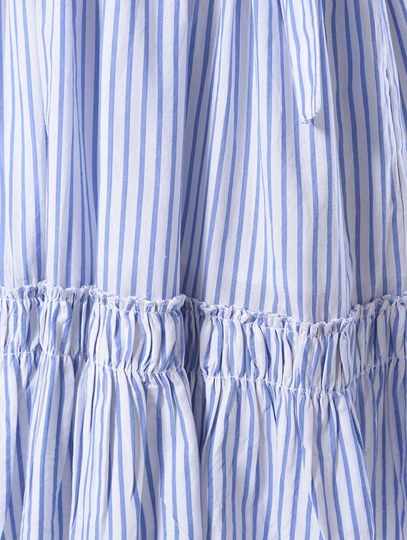 striped blue cotton belted dress - 14087444 - Zoom Image - 4