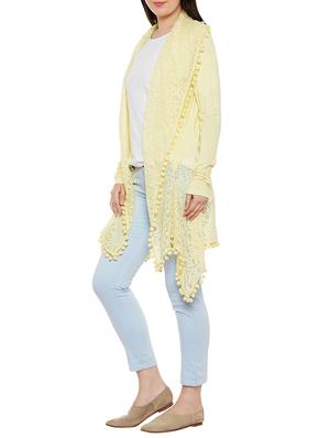 pom pom lace asymmetric shrug - 14088408 - Standard Image - 2