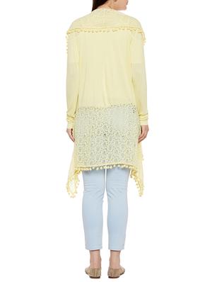 pom pom lace asymmetric shrug - 14088408 - Standard Image - 3