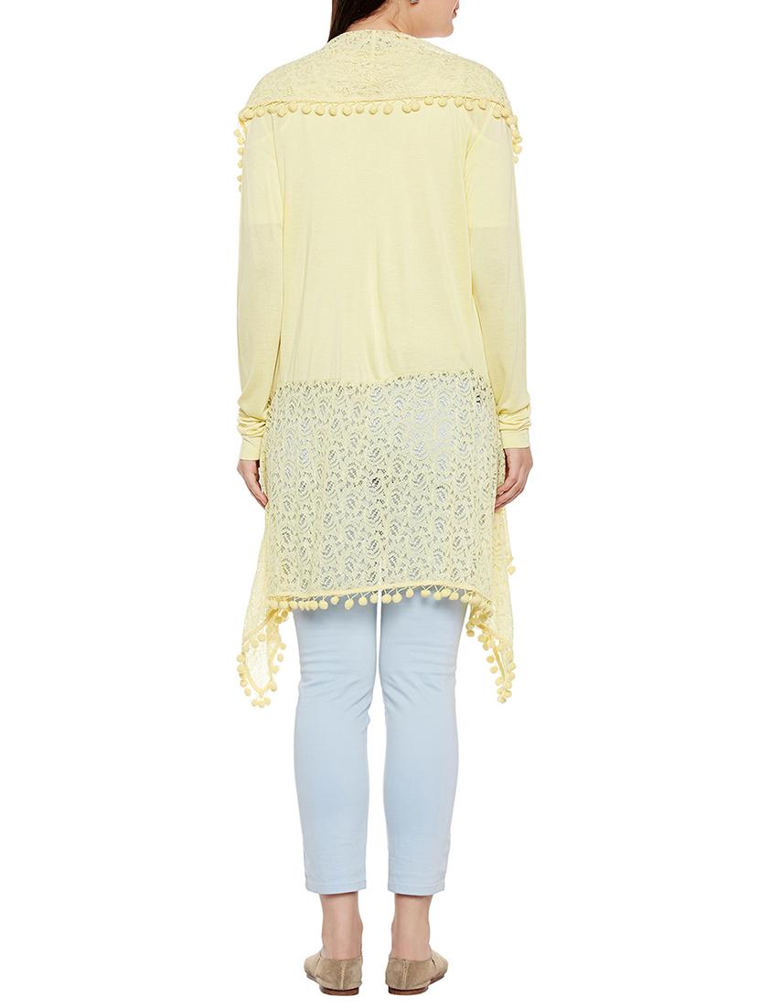 pom pom lace asymmetric shrug - 14088408 - Zoom Image - 3