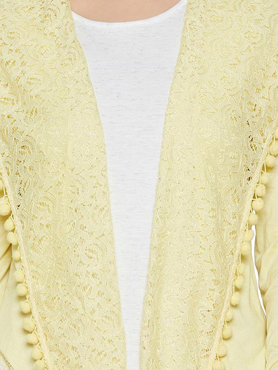 pom pom lace asymmetric shrug - 14088408 - Zoom Image - 4