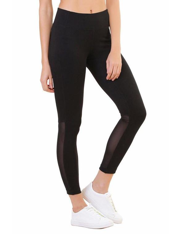 black polyester leggings - 14090627 - Zoom Image - 1