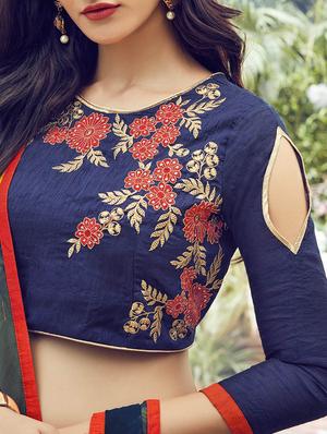 multicolored printed georgette saree with blouse - 14090877 - Standard Image - 2