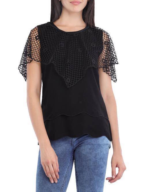 laced asymmetric cape - 14090992 - Standard Image - 1