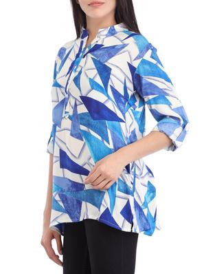 blue viscose straight kurti - 14091668 - Standard Image - 2