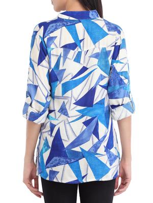 blue viscose straight kurti - 14091668 - Standard Image - 3