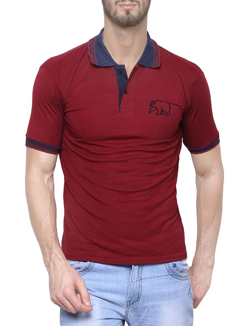 maroon cotton t-shirt - 14092508 - Zoom Image - 1