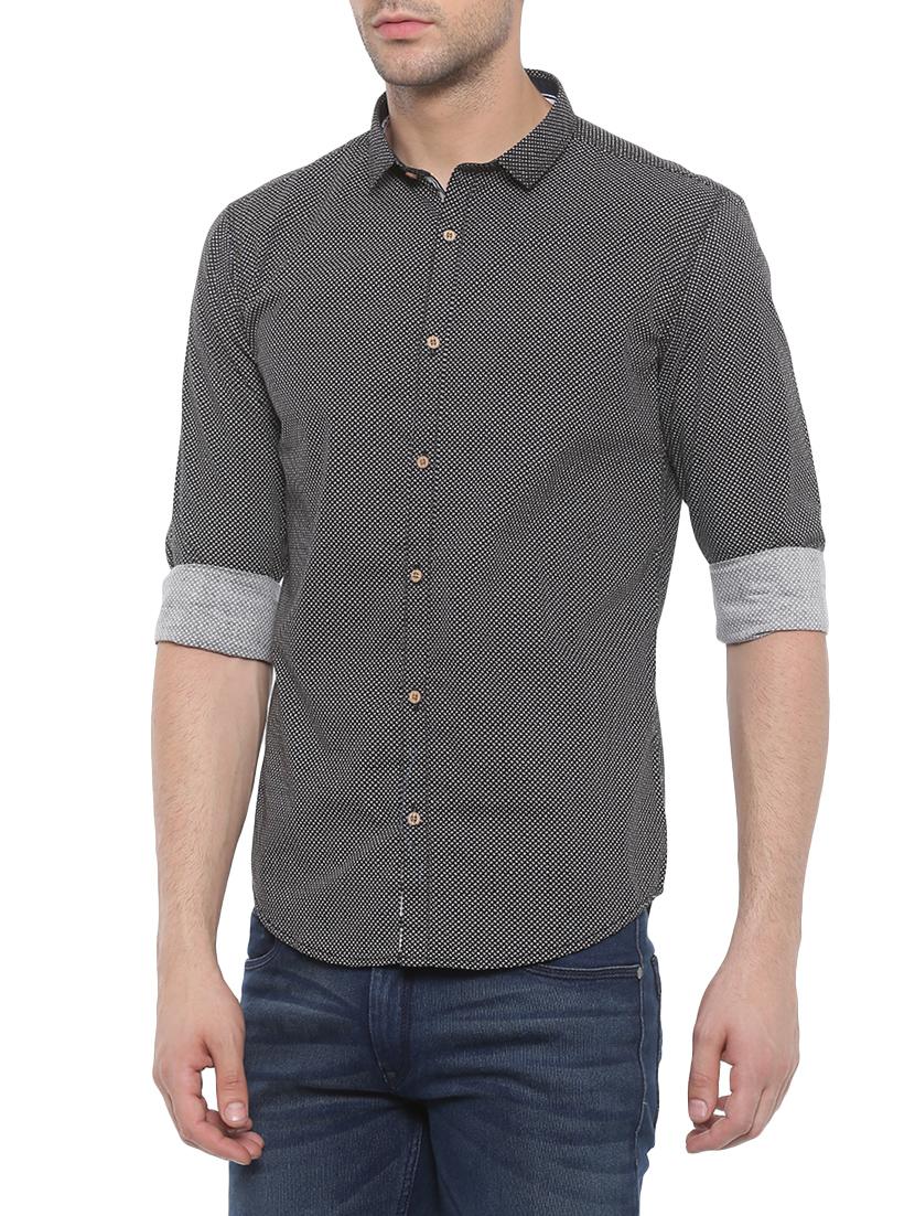 black cotton casual shirt - 14093849 - Zoom Image - 2