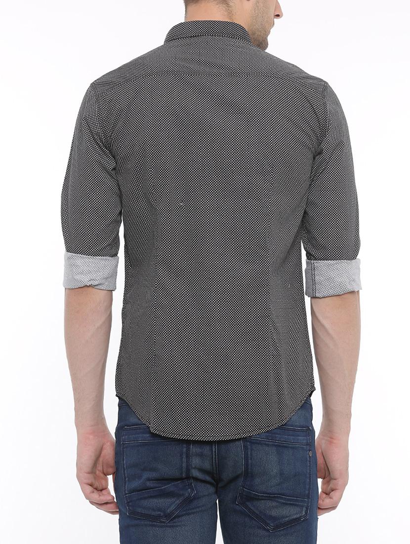 black cotton casual shirt - 14093849 - Zoom Image - 3