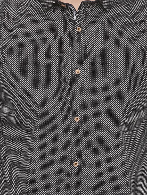 black cotton casual shirt - 14093849 - Zoom Image - 4