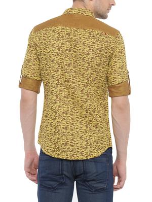 yellow cotton casual shirt - 14093861 - Standard Image - 3