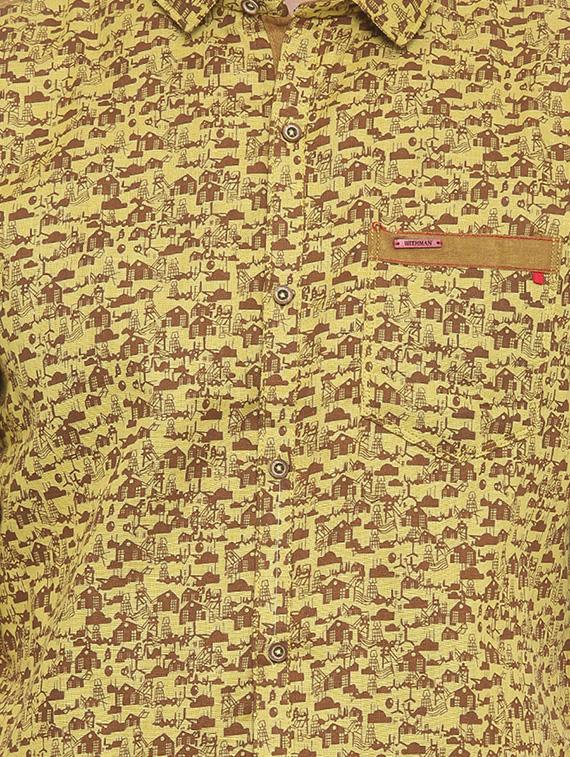 yellow cotton casual shirt - 14093861 - Zoom Image - 4