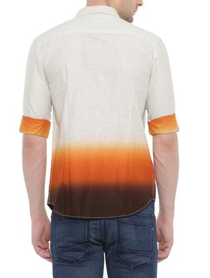 orange cotton casual shirt - 14094133 - Standard Image - 3