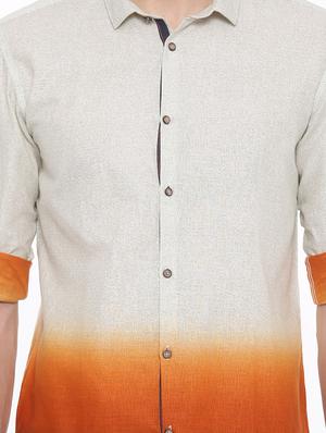orange cotton casual shirt - 14094133 - Standard Image - 4