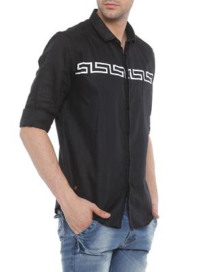 black cotton casual shirt - 14094167 - Standard Image - 2