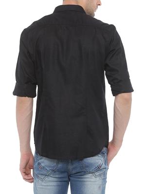 black cotton casual shirt - 14094167 - Standard Image - 3