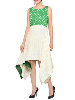 green printed asymmetrical dress - 14094784 - Standard Image - 2