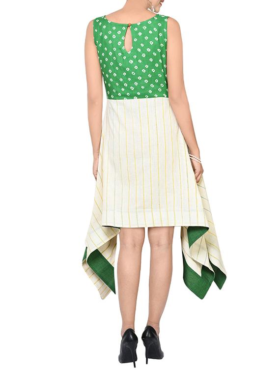 green printed asymmetrical dress - 14094784 - Zoom Image - 3