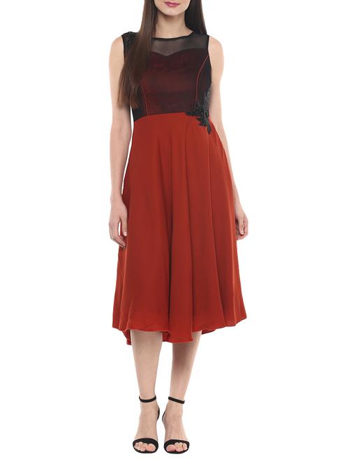 red fit and flare dress - 14095043 -  Standard Image - 0