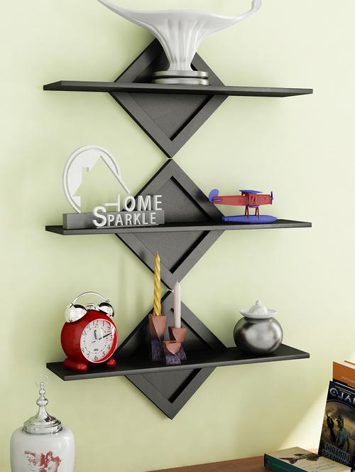engineered wood set of 3 wall shelf by home sparkle - 14096813 - Very Small Image - 1