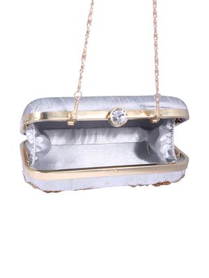 grey metal clutch - 14098062 - Standard Image - 3